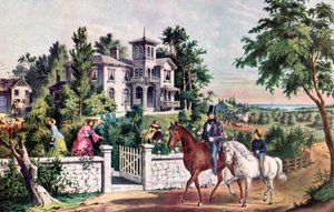 Amerikaans Plattelandsleven, Mei Ochtend door Currier and Ives