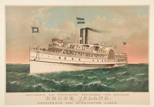 Providence en Stonington Steamship Co door Currier and Ives