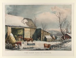 De Boerderij in de Winter door Currier and Ives
