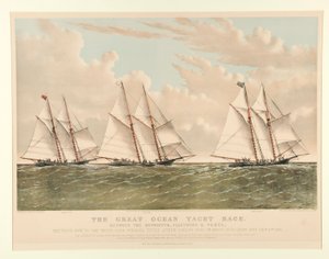 De grote oceaanjachtwedstrijd tussen de Henrietta, Fleetwing en Vesta