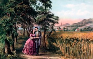 Het seizoen van de liefde, jeugd, 1868 door Currier and Ives