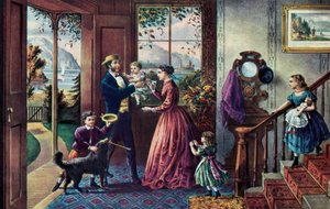 Het seizoen van kracht, middelbare leeftijd, 1868 door Currier and Ives