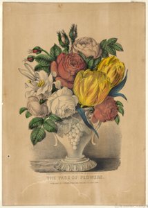 De vaas met bloemen door Currier and Ives