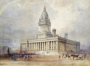 Ontwerp voor het Stadhuis van Leeds door Cuthbert Brodrick