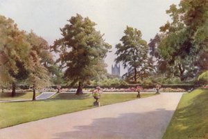 Kijkend naar Westminster, Marlborough House Garden door Cyril Ward