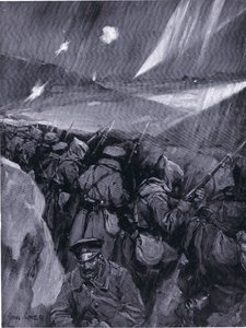Bulgaren belegeren Adrianopel (1912-1913) Balkanoorlog, uit Hutchinson