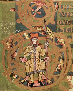 St. Wenceslaus, uit de Vysehrad Codex door Czech School