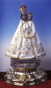 Beeldje van de Maagd Maria van Svatá Hora door Czech School