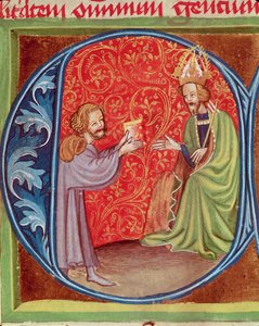 De auteur biedt zijn boek aan Karel IV van Bohemen, uit Opus Ruralium Commodorum