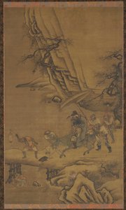 Zhong Kui en Demonen die een Brug Oversteken door Dai Jin