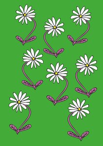 Madeliefjes herhalen groene achtergrond (digitaal) door Daisy de Villeneuve