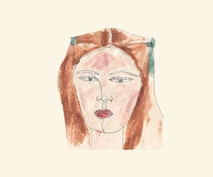 Meisje (aquarel) door Daisy de Villeneuve