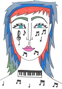Muziek (viltstift op papier)