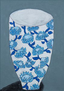 Blauwe bloemenvaas door Dale Hefer & Family