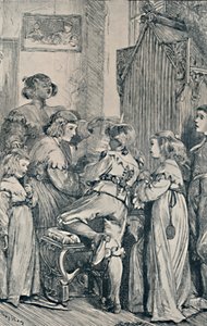 Vreugde. Frontispice voor Gouden Gedachten uit Gouden Fonteinen, 1867, 1923 door Dalziel Brothers