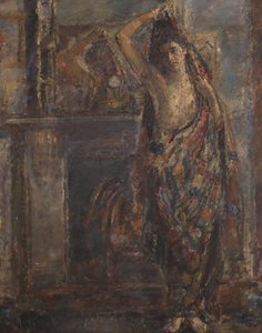 Geklede vrouw bij een schoorsteenmantel (verso), 1938 door Dame Ethel Walker