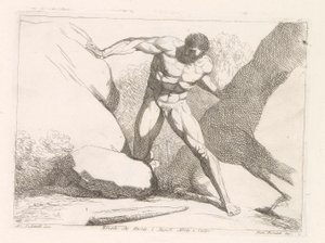 Hercules scheidt de rotsen Calpe en Abila (de pilaren van Hercules) door Damiano Pernati