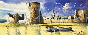 Flint Castle, met uitzicht op de rivier de Dee door Dan Escott