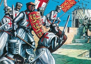 Koning Richard I bestormt de muren van Acre