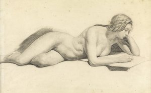 Studie van een naakte vrouw die leest