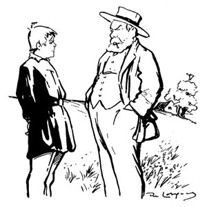 Illustratie voor het toneelstuk geproduceerd door Jules Renard uit zijn roman "Carrot Head" door Daniel de Losques