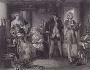 Een scène uit "Midas" door Daniel (after) Maclise