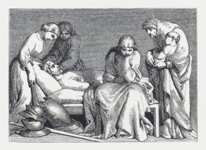 Illustratie voor Tennysons gedicht, De Prinses door Daniel (after) Maclise