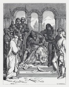 Illustratie voor Tennysons gedicht, De Prinses door Daniel (after) Maclise