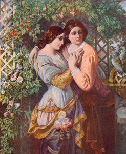 Shakespeare: Celia en Rosalind, Zoals Het U Bevalt, Act I, Scene 3 door Daniel (after) Maclise