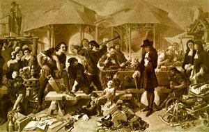 Peter de Grote bij de scheepswerf van Deptford door Daniel 1806 70 Maclise