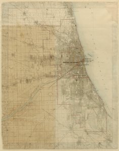 Plan van Chicago, Chicago, Illinois, diagram dat de groei van de stad toont, 1909
