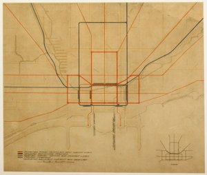 Plaat 75 uit Het Plan van Chicago, 1909: Chicago. Diagram van de stad, met volledig systeem