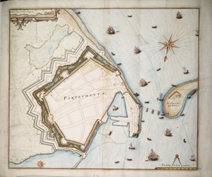 Kaart van Portsmouth, c.1668