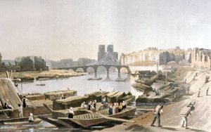 Notre Dame, Ile de la Cité, Ile Saint Louis en de Pont de la Tournelle door Daniel Havell