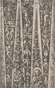 Ontwerp voor de kanalen van gegroefde pantsering, ca. 1515 door Daniel Hopfer