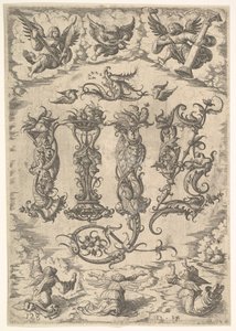IHS-monogram omringd door zes engelen, ca. 1485-1536