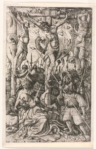 De Calvarie, ca. 1520 door Daniel Hopfer