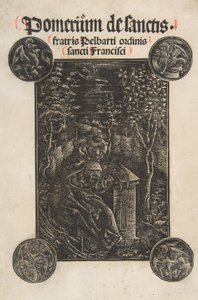 De Franciscaner, Pelbart van Temesvar, Studerend in een Tuin Schr. 2876, 1502 door Daniel Hopfer.