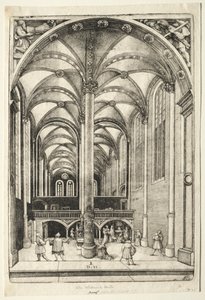 Interieur van de Sint-Catharinakerk in Augsburg door Daniel Hopfer