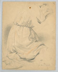 Draperiestudie voor Knielende Figuur in "Communie van de Zieken"