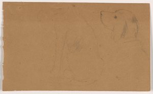 Tekening, Dash (een Setter), hoofd en lichaam, ca. 1862 door Daniel Huntington