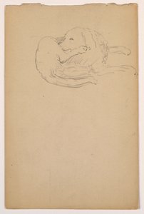 Tekening, Dash (een setter), ca. 1862 door Daniel Huntington