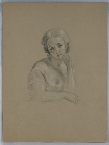 Tekening, mogelijke studie voor "Marth, 1860 door Daniel Huntington