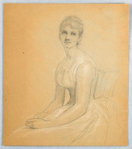 Tekening, Schets voor portret van een vrouw, 1881 door Daniel Huntington