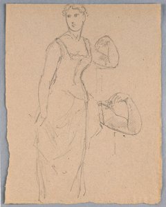Tekening, Schets voor een portret van Bella Worsham, 1878 door Daniel Huntington