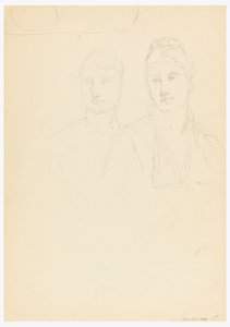 Tekening, Schets voor een portret van Bella Worsham, 1878 door Daniel Huntington
