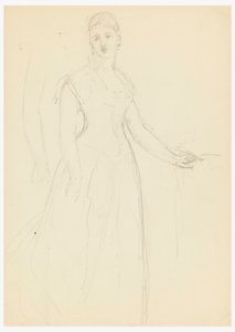 Tekening, Schets voor een portret van Bella Worsham, 1878 door Daniel Huntington