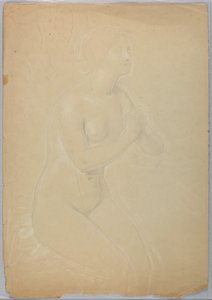 Tekening, Studie voor "Een Magdalena", F, 1852 door Daniel Huntington