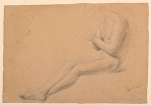 Tekening, Studie voor "Ziekencommunie", 1844-45 door Daniel Huntington