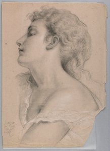 Tekening, Studie voor "Gerechtigheid en Pe, 1878 door Daniel Huntington